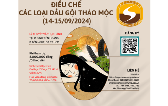 CHIÊU SINH KHÓA ĐÀO TẠO ĐIỀU CHẾ CÁC LOẠI DẦU GỘI THẢO MỘC