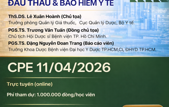 Chiêu sinh lớp Cập nhật kiến thức chuyên môn trong hành nghề dược tháng 04/2026