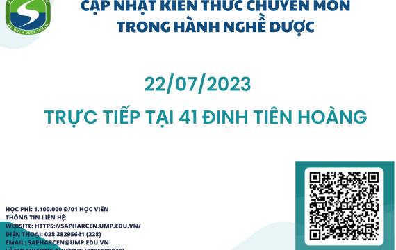 Chiêu sinh Lớp Cập nhật kiến thức chuyên môn trong hành nghề dược tháng 07/2023