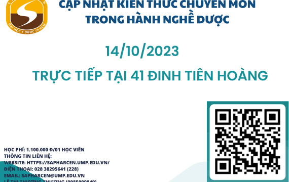 Chiêu sinh Lớp Cập nhật kiến thức chuyên môn trong hành nghề dược tháng 10/2023