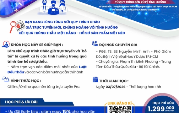 MỞ ĐĂNG KÝ KHÓA HỌC CẤP CME/ CPE NGÀY 03/07/2026